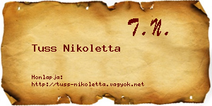 Tuss Nikoletta névjegykártya