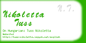 nikoletta tuss business card